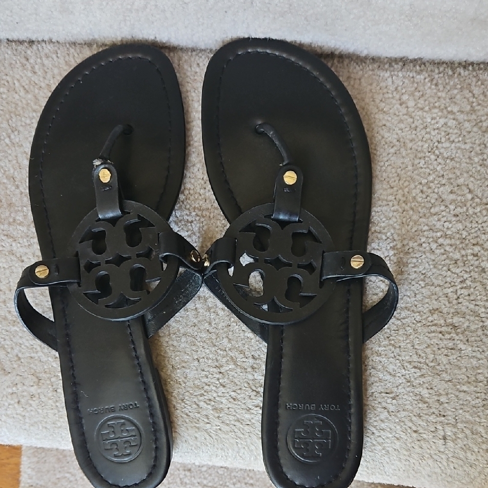 Tory Burch Black Leather Sandals